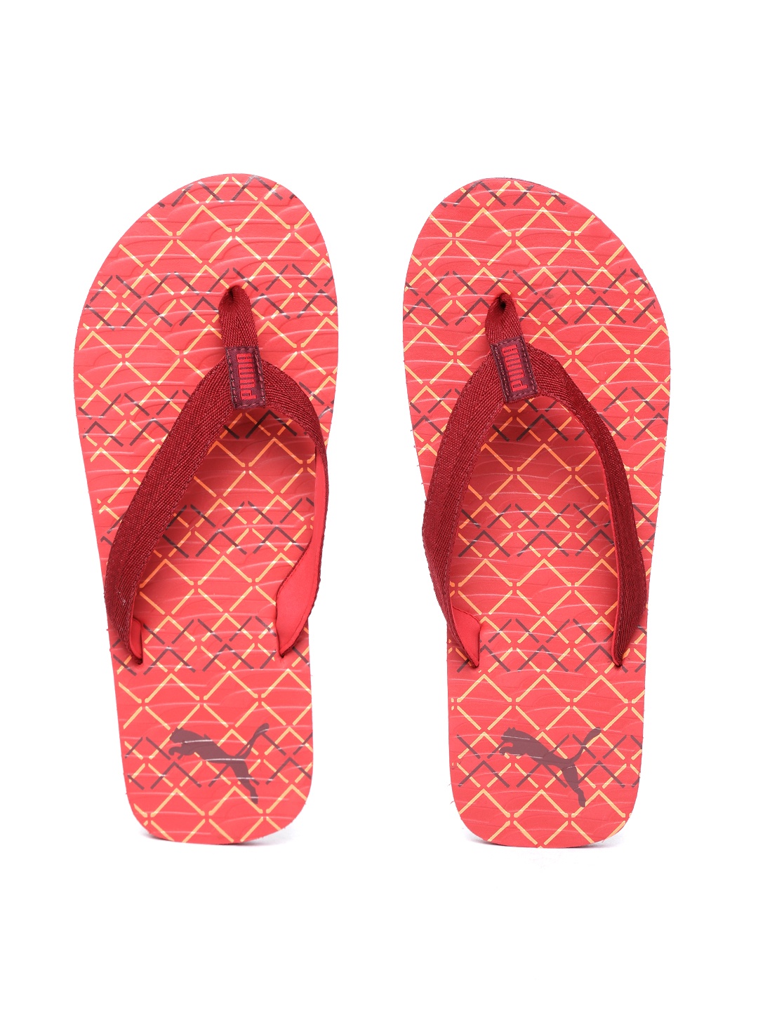 

Puma Men Red & Orange Mazo Graphic IDP Printed Thong Flip-Flops