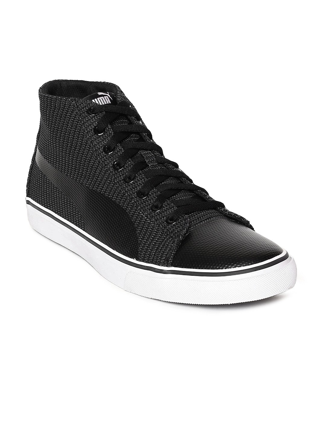

Puma Men Black Rap Mid Knit v2 IDP Textile Mid-Top Sneakers