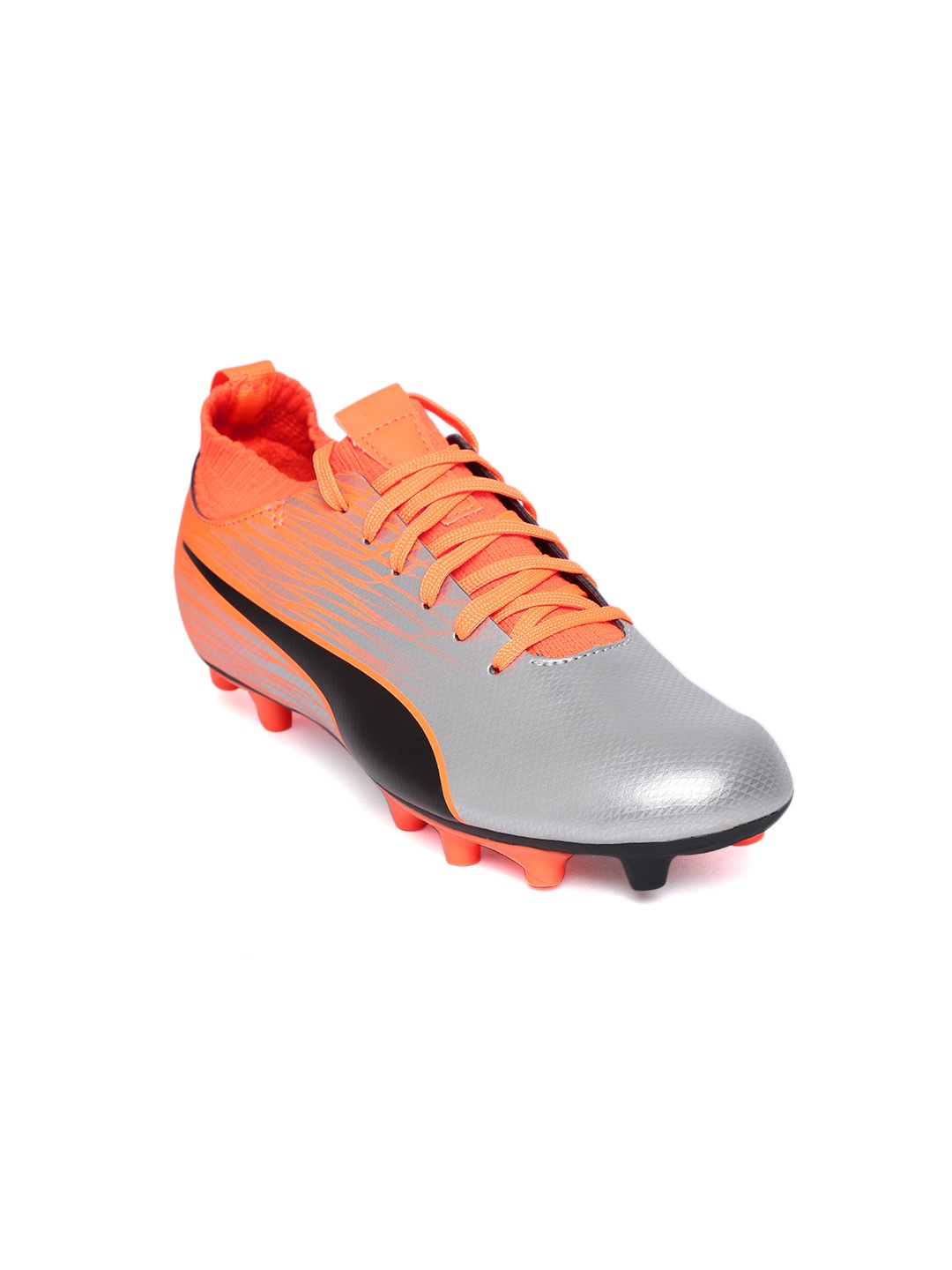 

Puma Boys Silver-Toned evoKNIT FTB II FG Jr Football Shoes