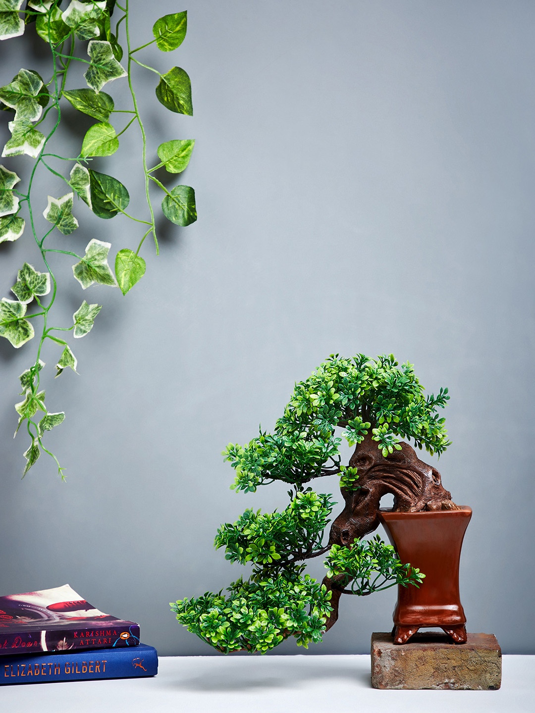

Oddcroft Green & Brown Artificial Flowing Bonsai Tree with Pot