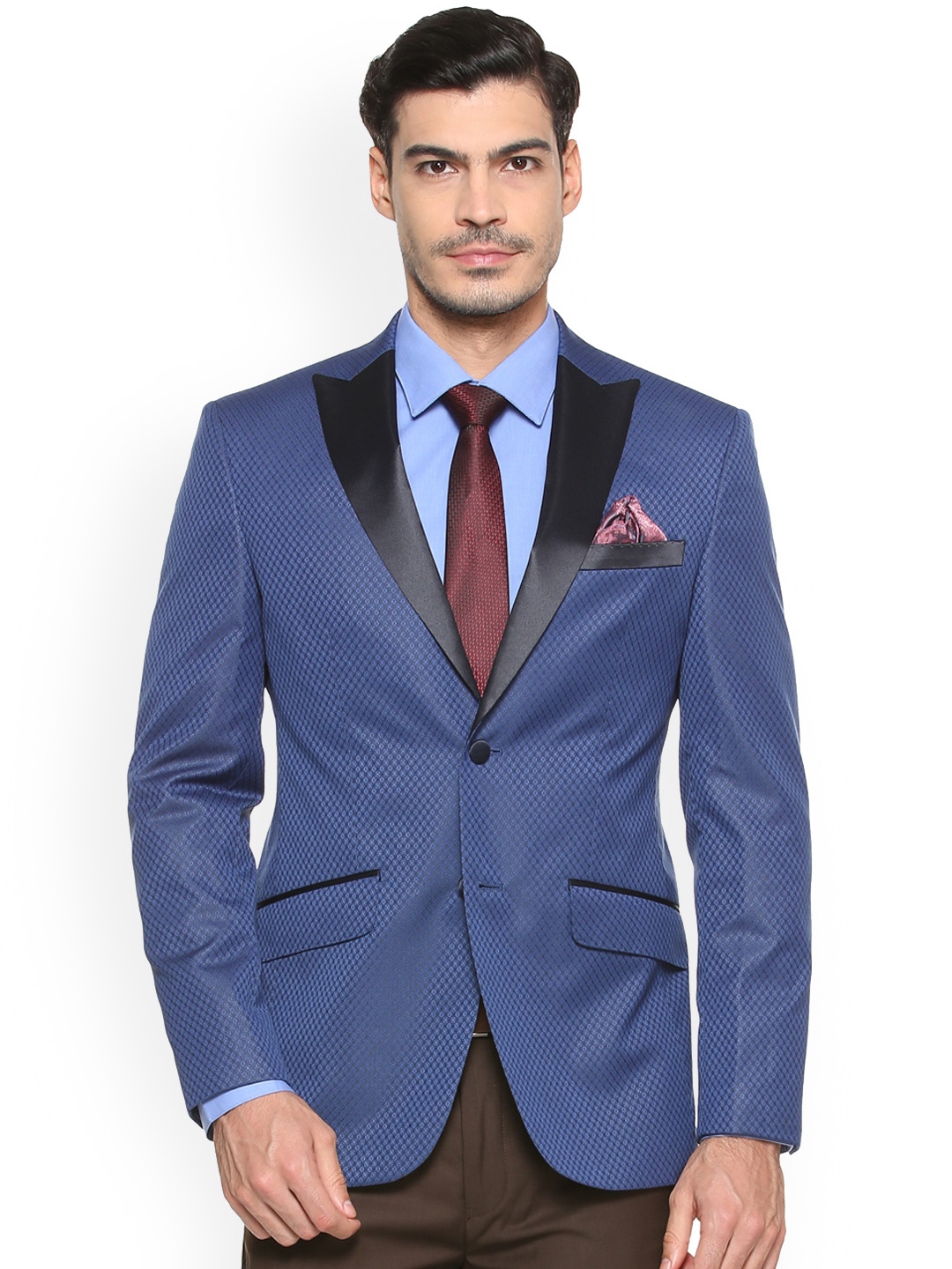 

Peter England Blue Single-Breasted Slim Fit Blazer