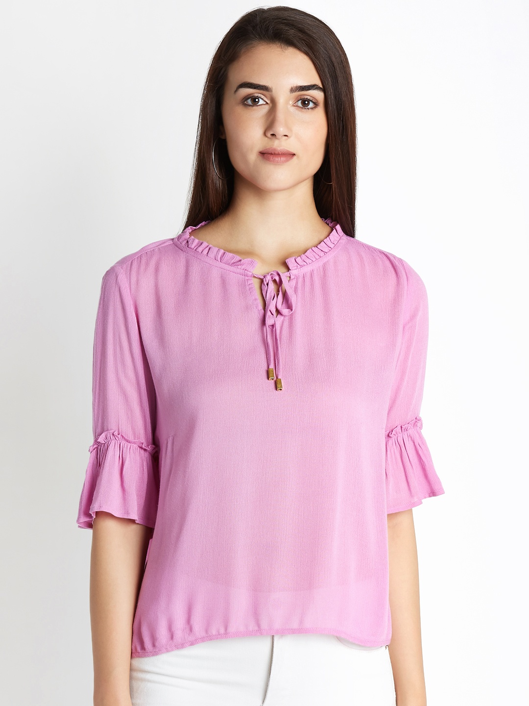 

Honey by Pantaloons Women Lavender Solid Top