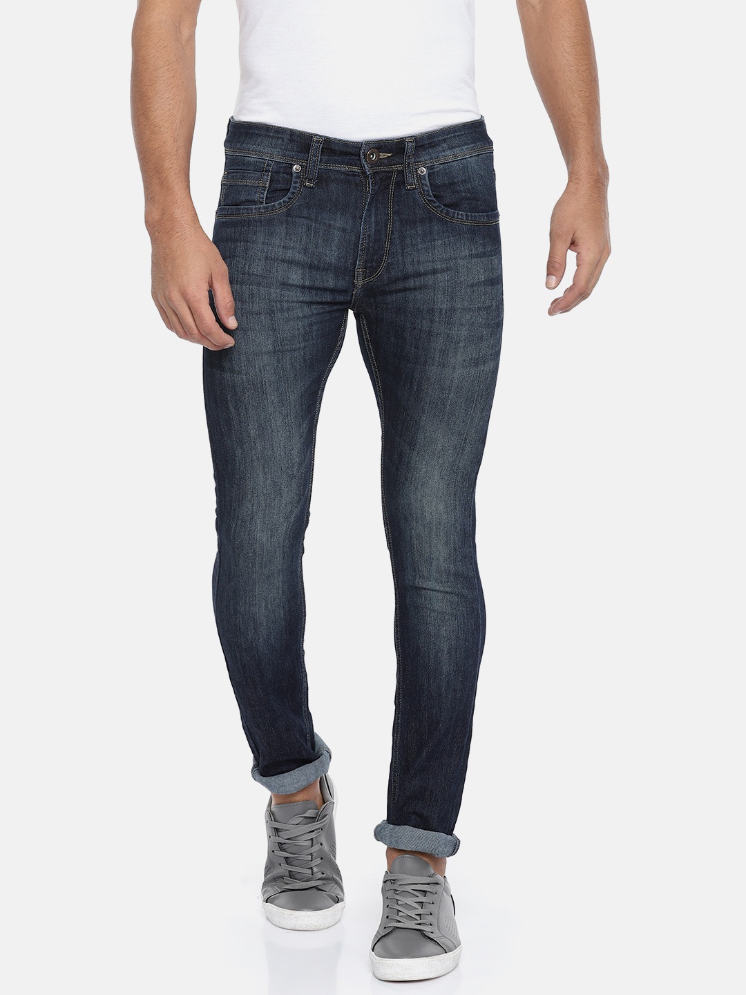 

Pepe Jeans Men Blue Alix Cane Skinny Fit Low-Rise Clean Look Stretchable Jeans