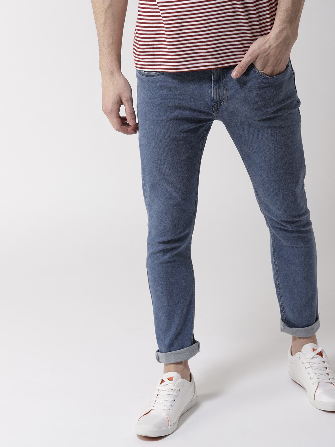 

Mast & Harbour Men Blue Skinny Fit Mid-Rise Clean Look Stretchable Jeans