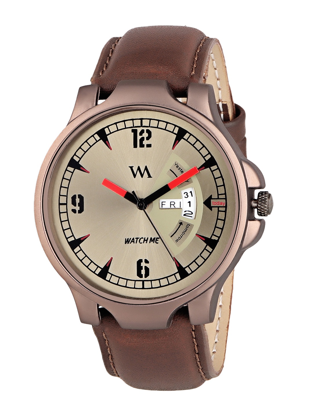 

WM Men Brown Leather Analogue Watch DDWM-018