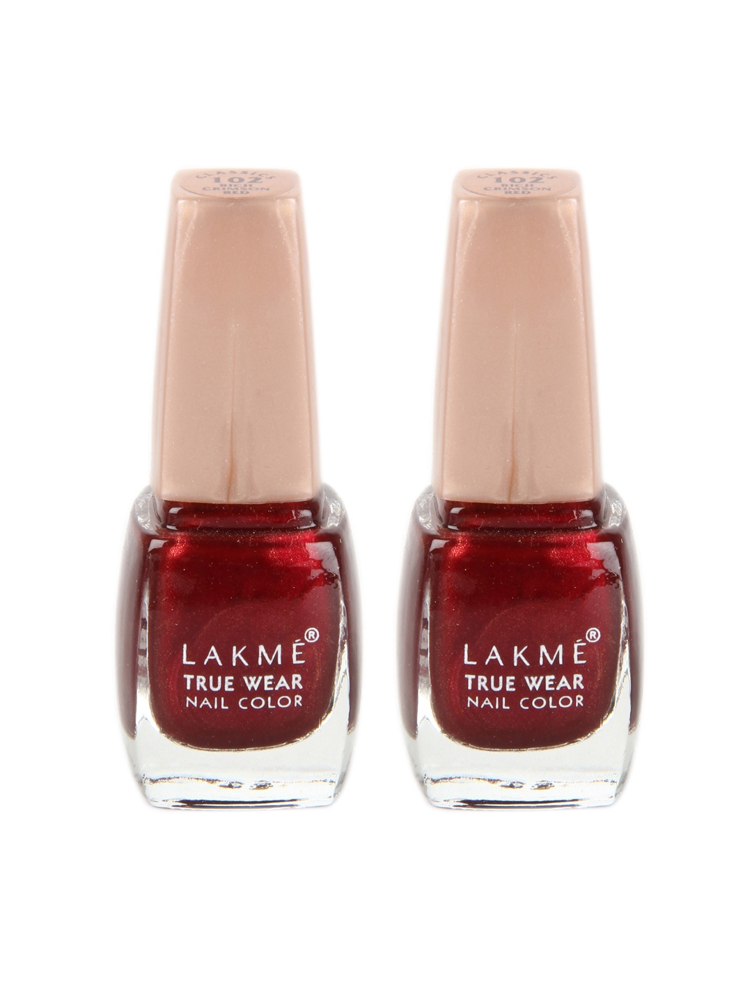 

Lakme 102 True Wear Pack of 2 Nail Polish, Maroon