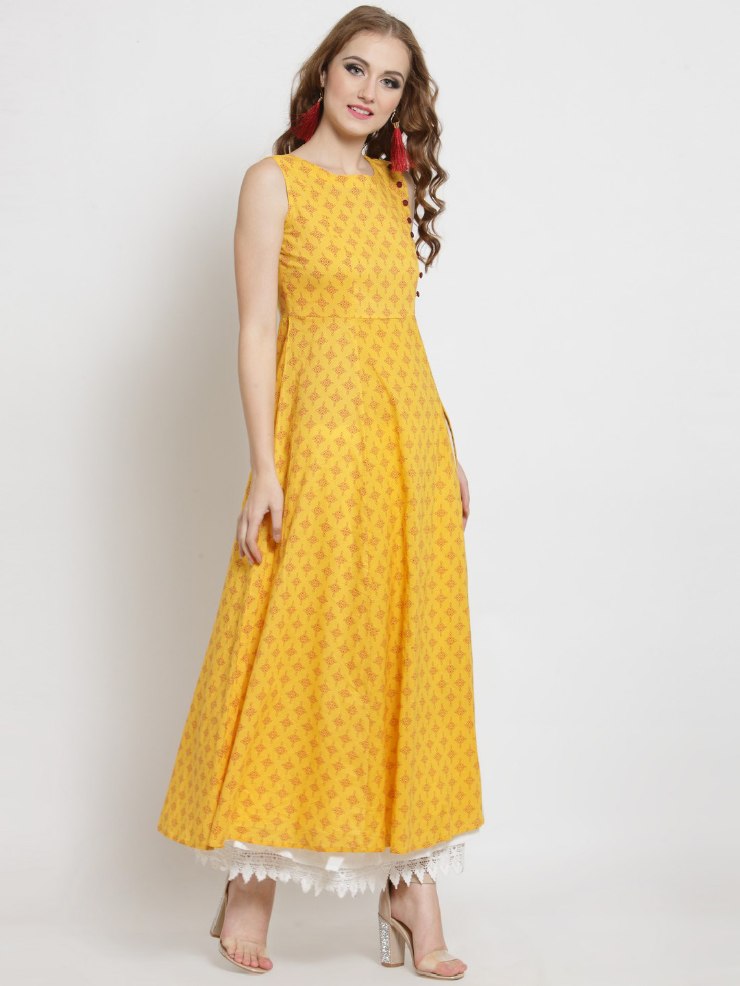 

Sera Women Yellow Printed Anarkali Kurta