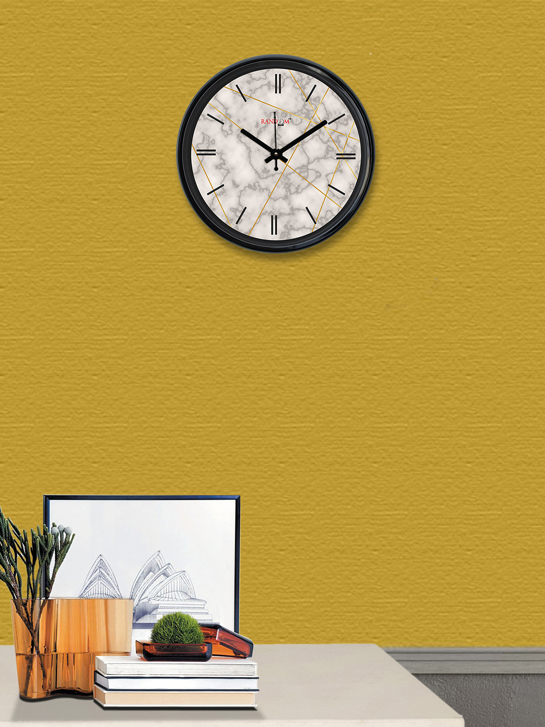 

RANDOM Off-White and Grey Round Printed Analogue Wall Clock