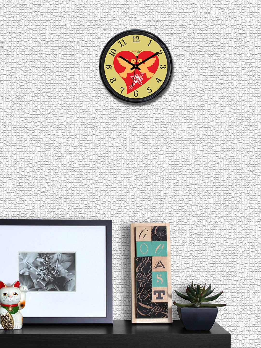 

RANDOM Mustard Round Printed Analogue Wall Clock