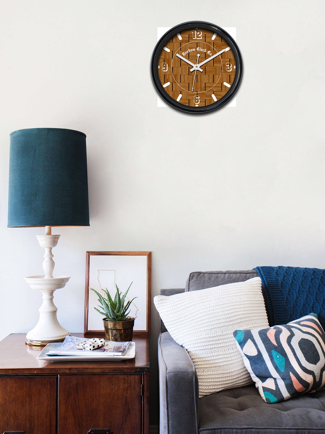 

RANDOM Brown & Black Round Printed Analogue Wall Clock