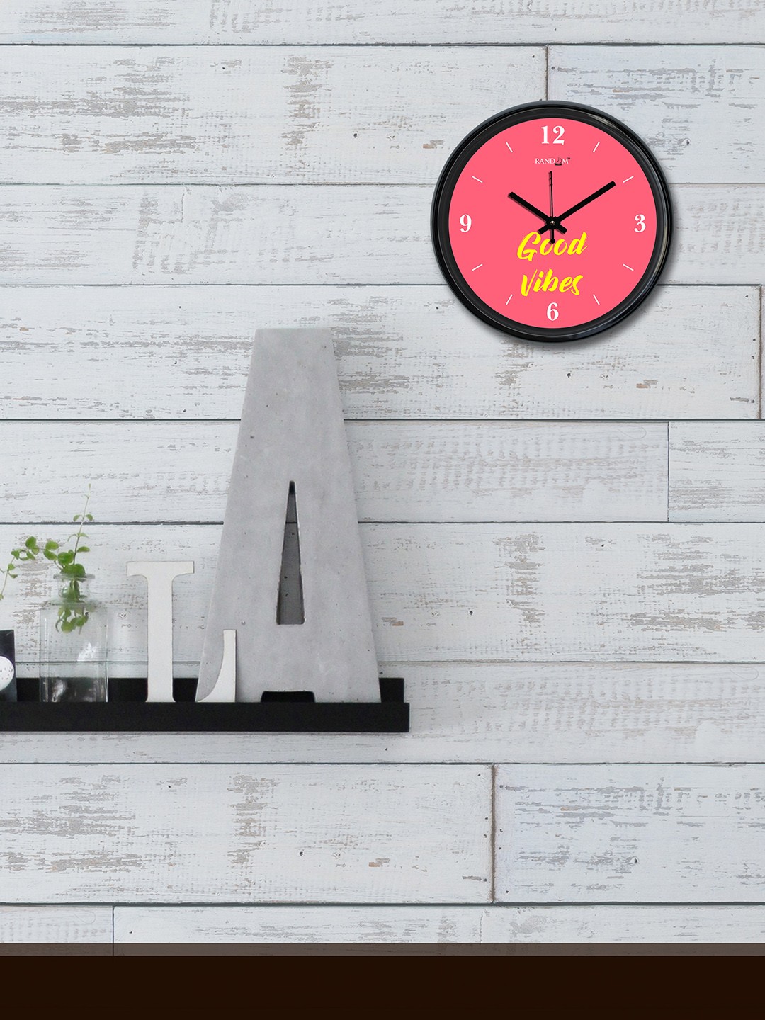 

RANDOM Pink & Yellow Round Printed Analogue Wall Clock