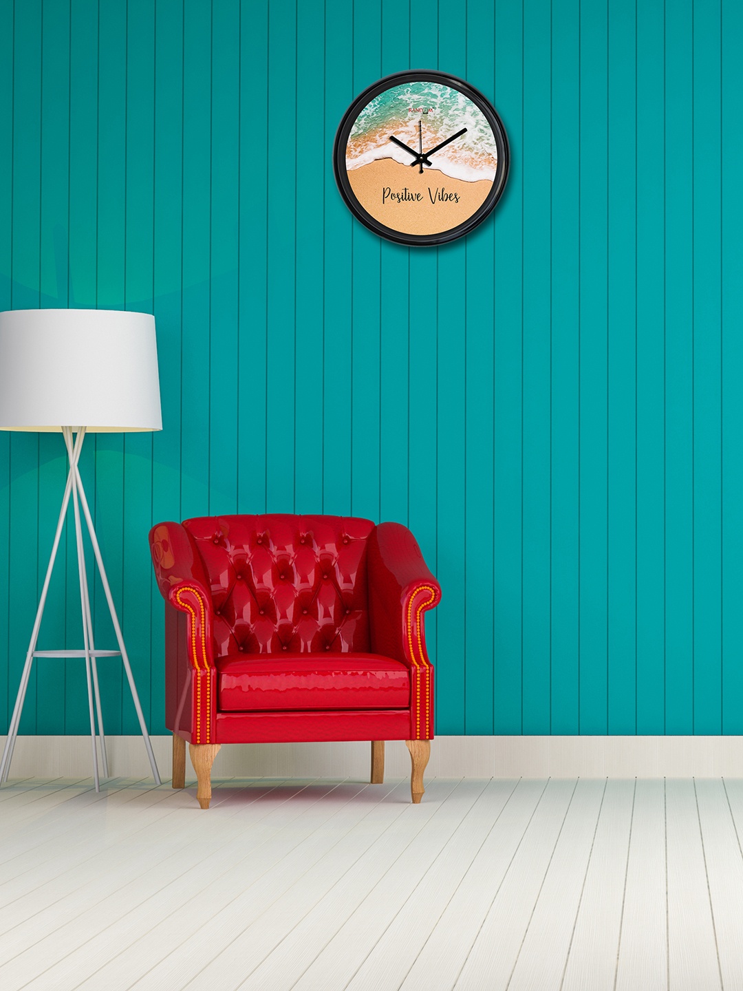 

RANDOM Beige Round Printed Analogue Wall Clock