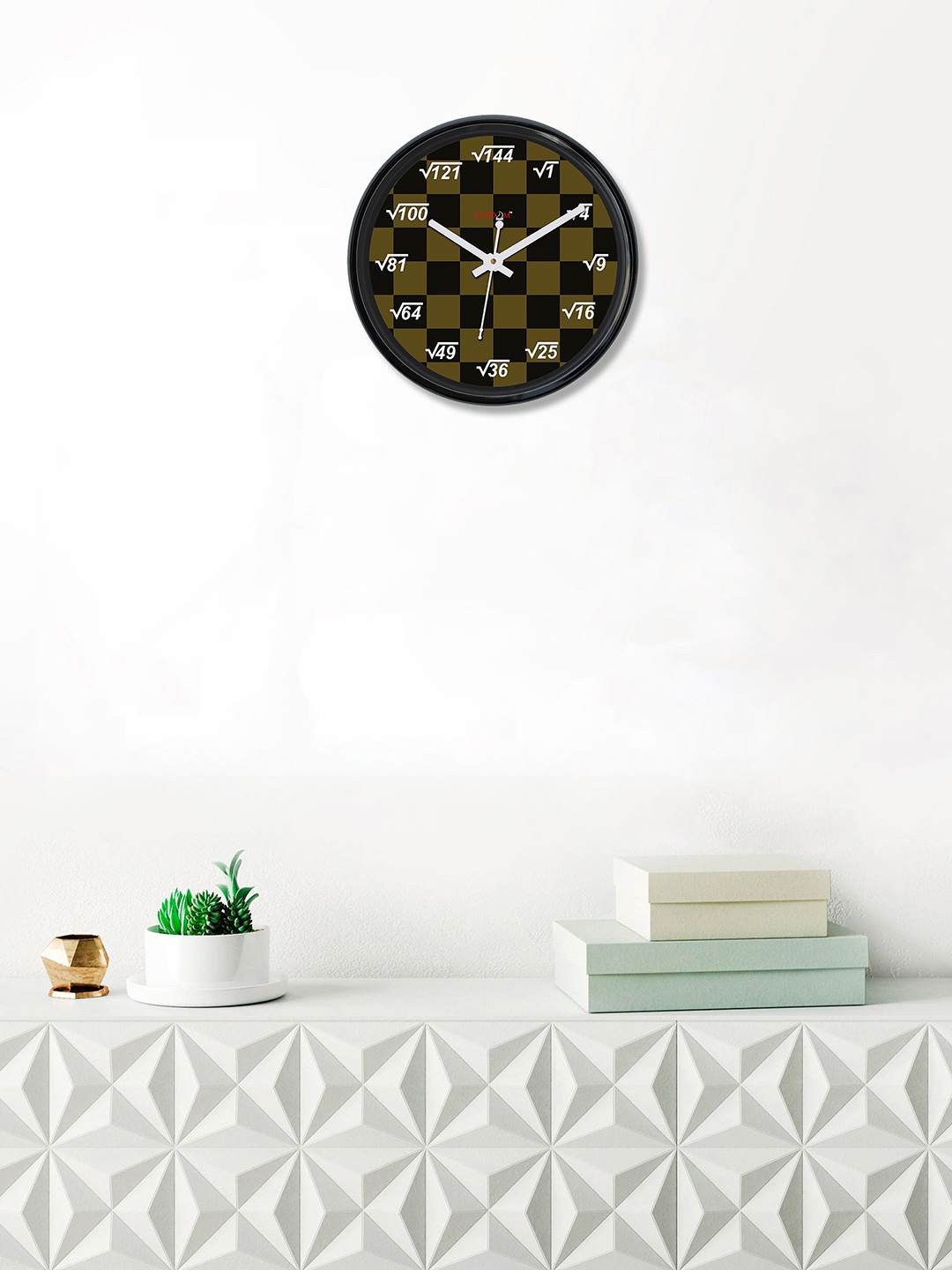

RANDOM Olive Brown & Black Round Printed Analogue Wall Clock