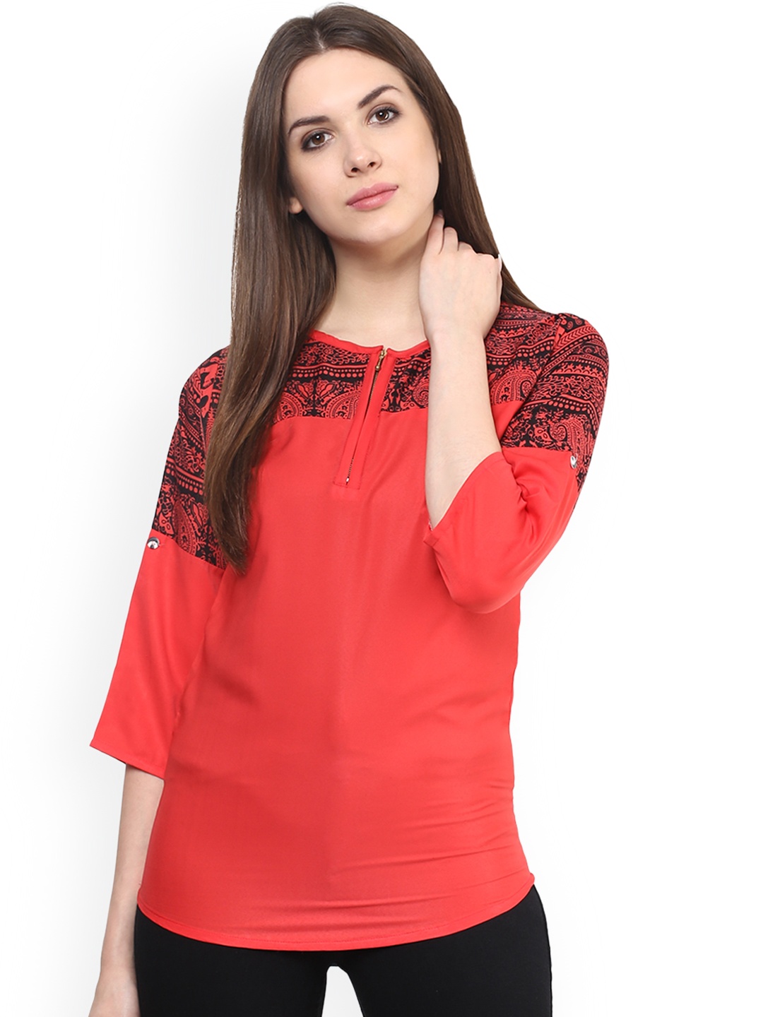 

Mayra Women Red Printed Top