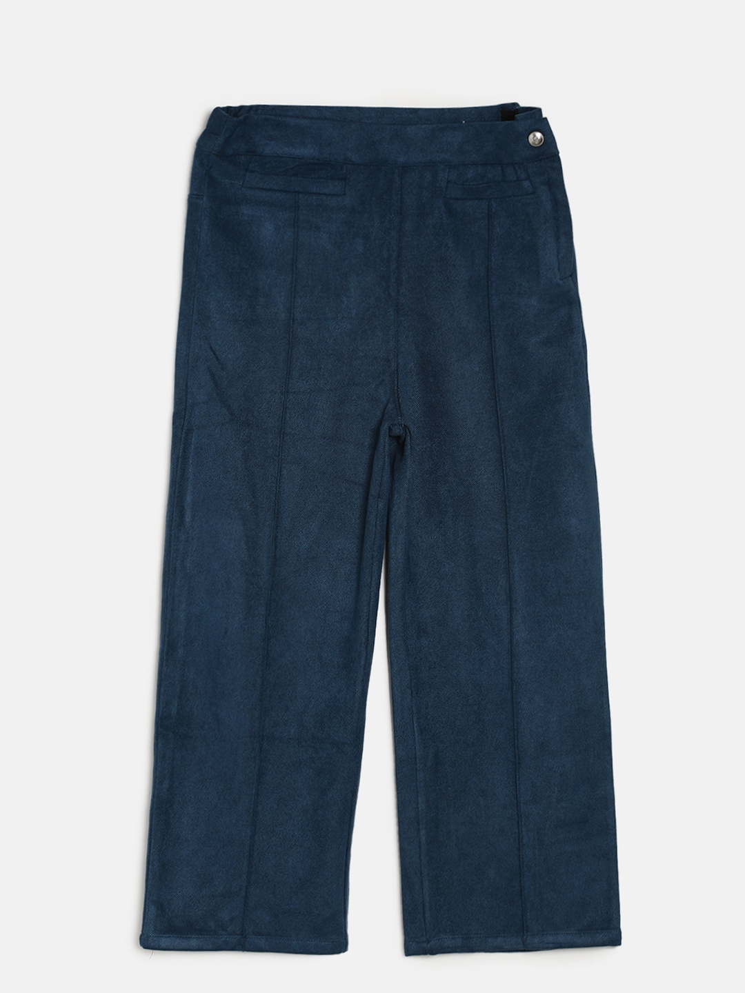 

Peppermint Girls Teal Loose Fit Solid Parallel Trousers