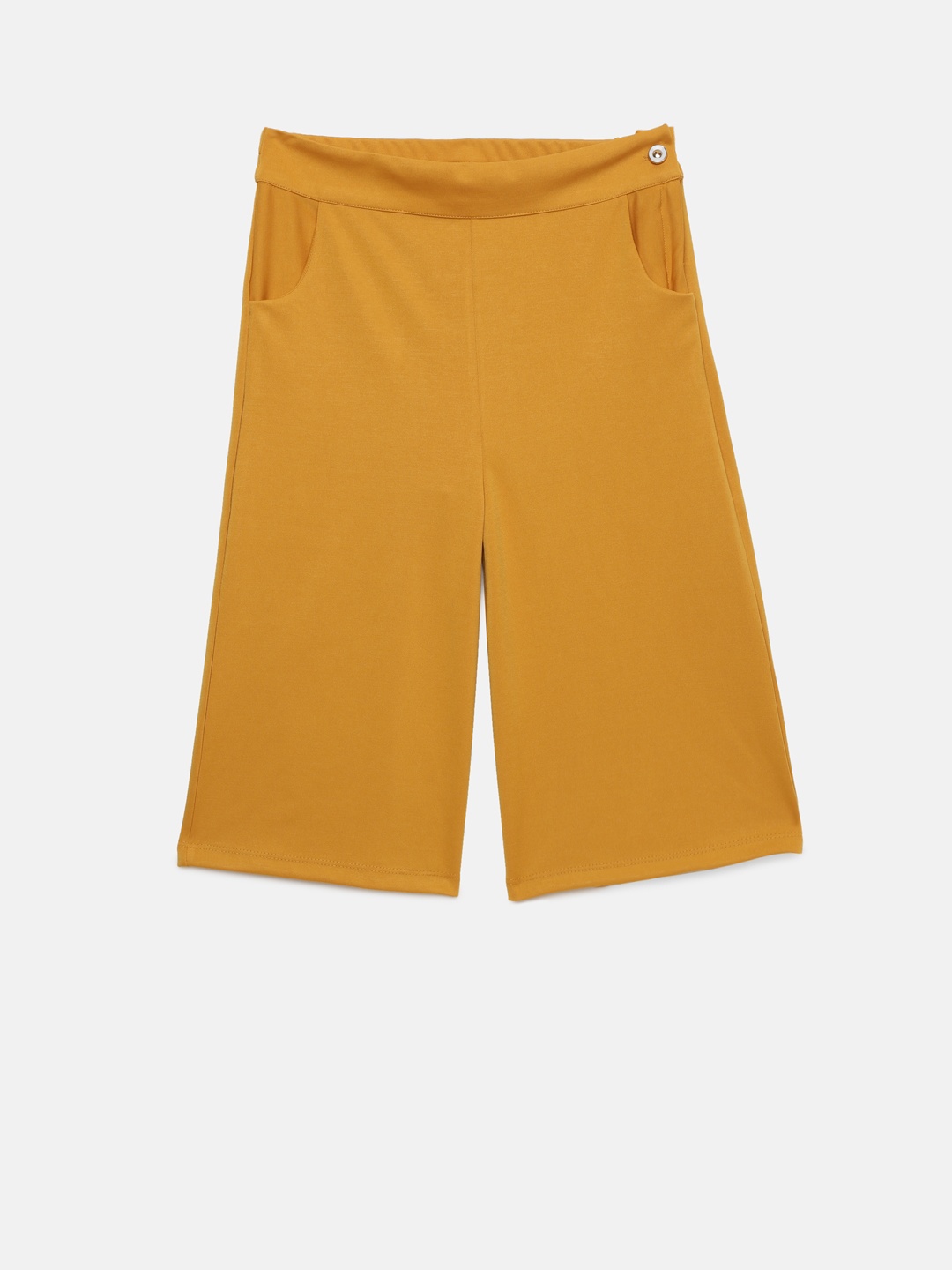 

Peppermint Girls Mustard Solid Wide Leg Palazzos