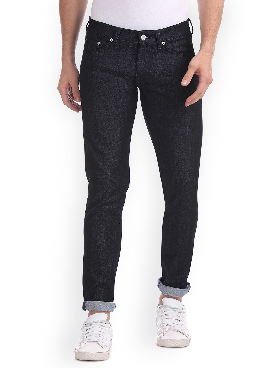 

GANT Men Navy Blue Tapered Fit Mid-Rise Clean Look Stretchable Jeans