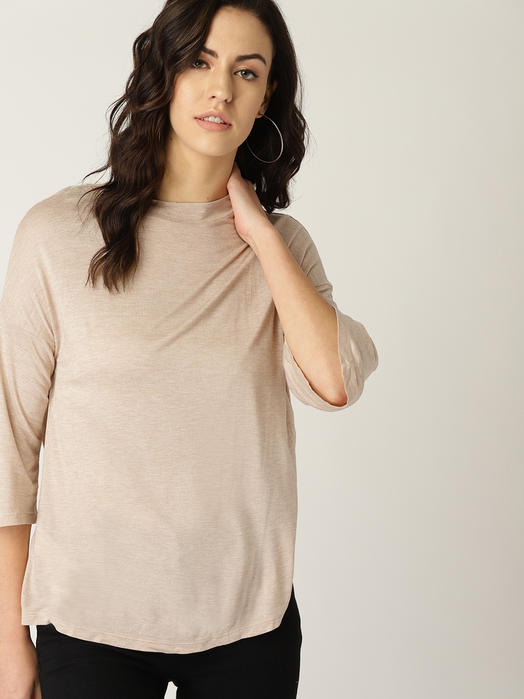 

MANGO Women Beige Solid Top