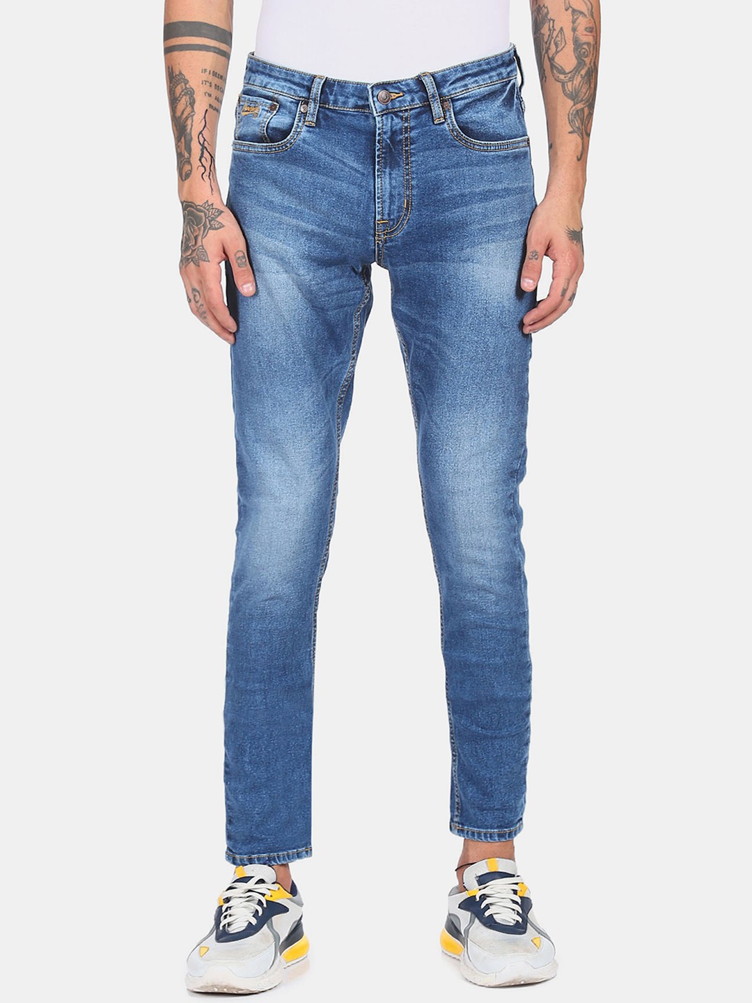 

Aeropostale Men Blue Super Skinny Fit Mid-Rise Clean Look Stretchable Jeans