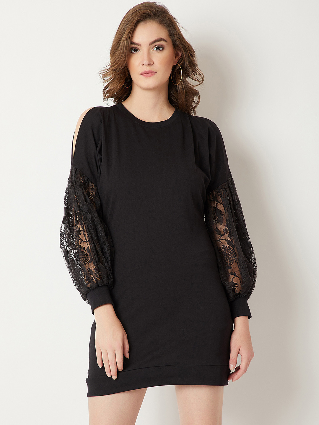 

Miss Chase Women Black Solid Sheath Dress