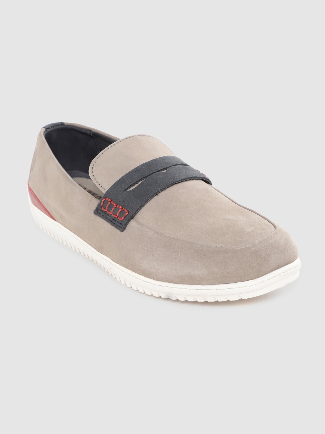

U.S. Polo Assn. Men Grey Solid Leather Penny Loafers