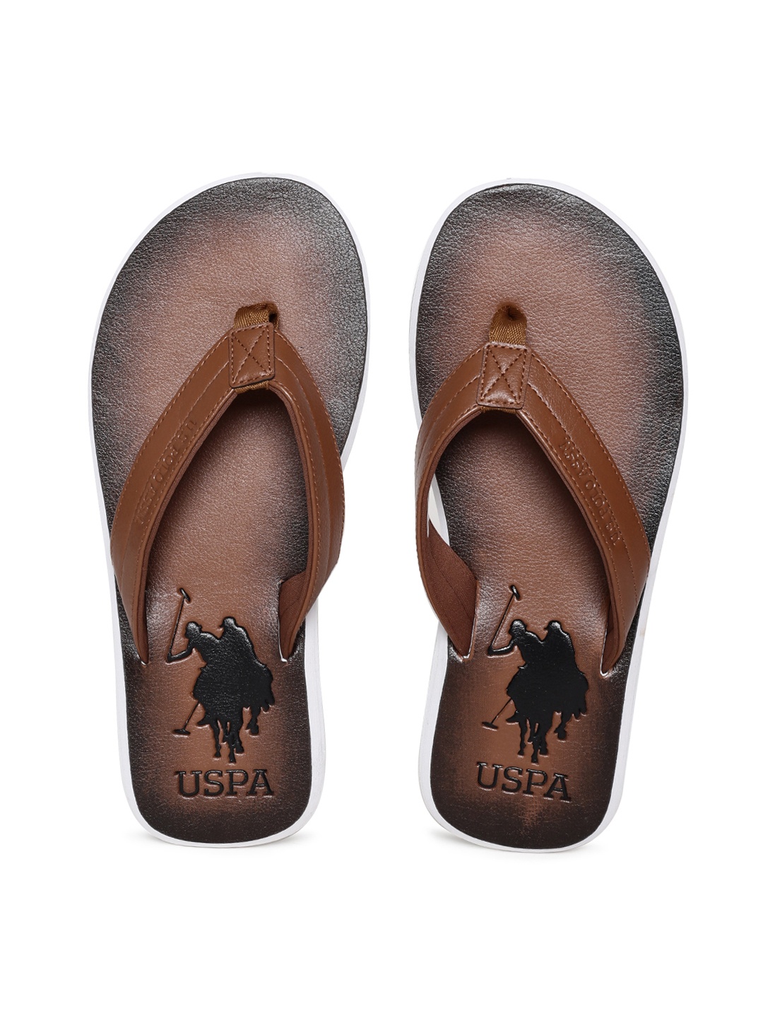 

U.S. Polo Assn. Men Brown Solid Thong Flip-Flops