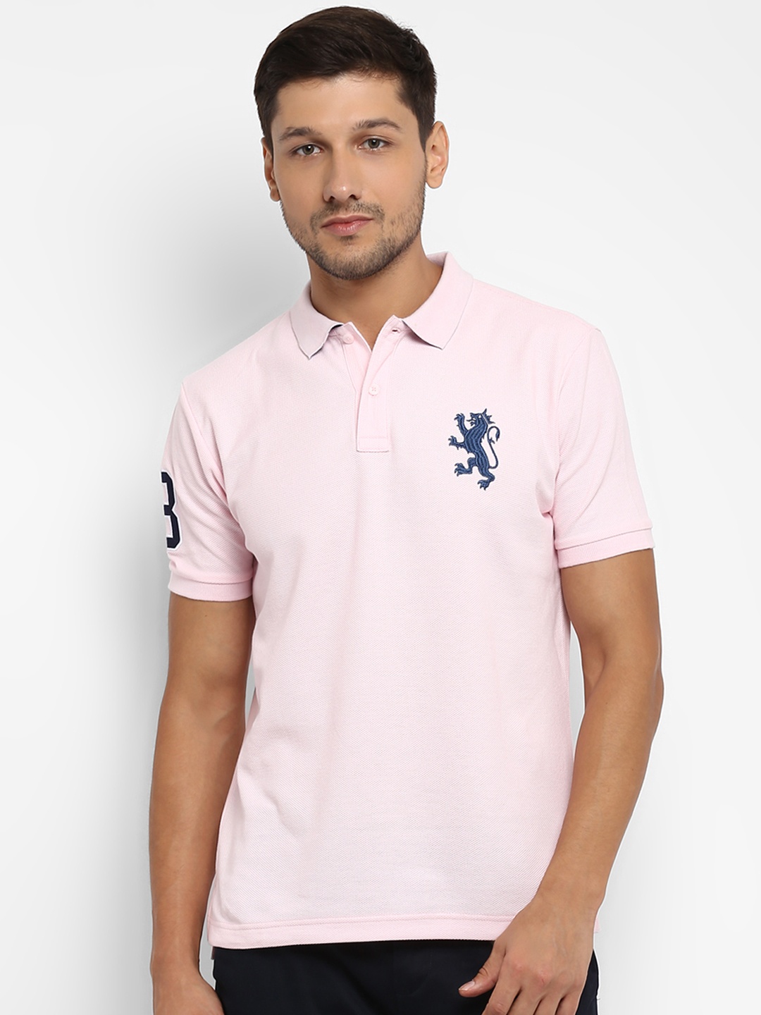 

Red Tape Men Pink Solid Polo Collar T-shirt