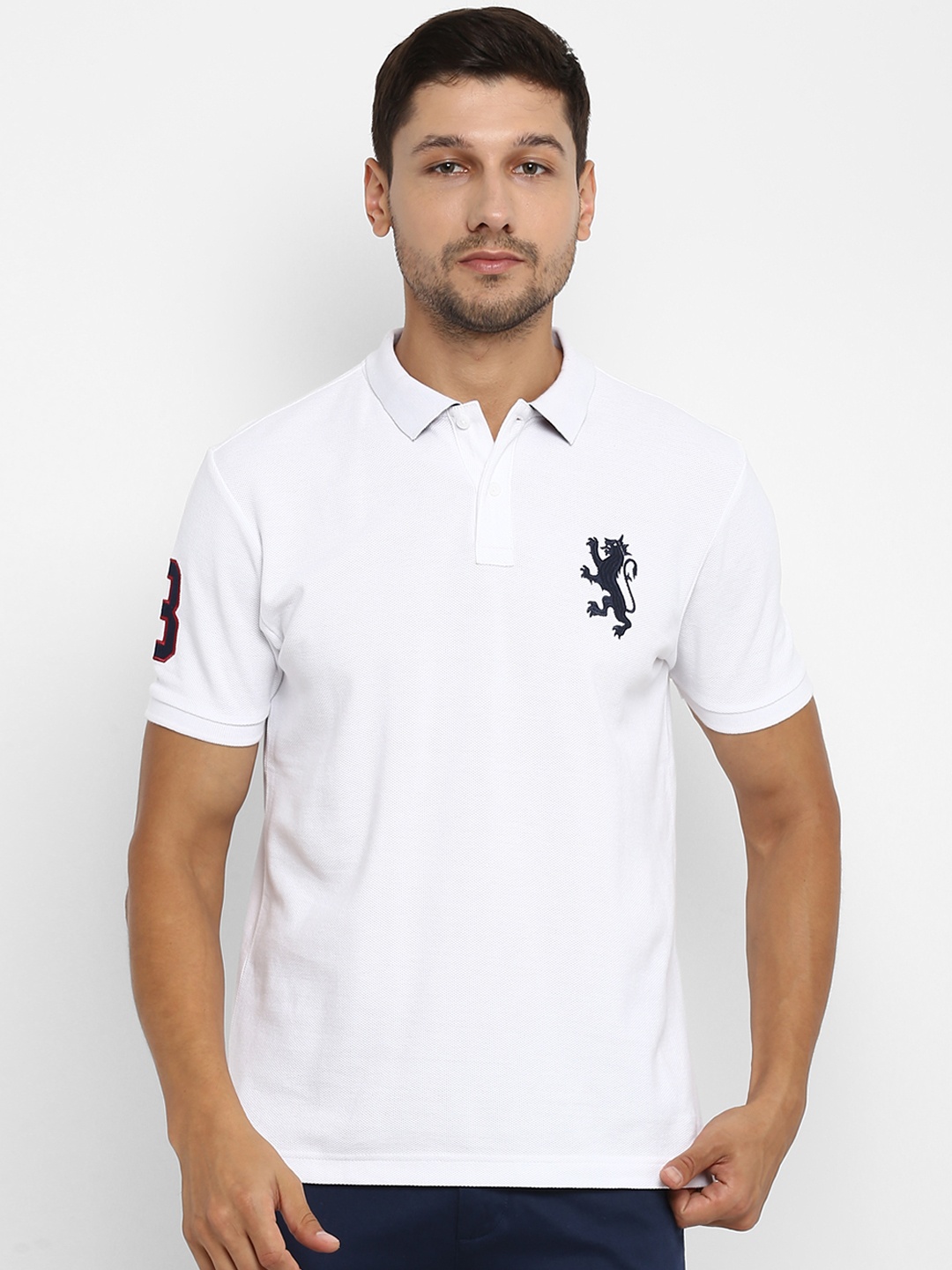 

Red Tape Men White Solid Polo Collar T-shirt