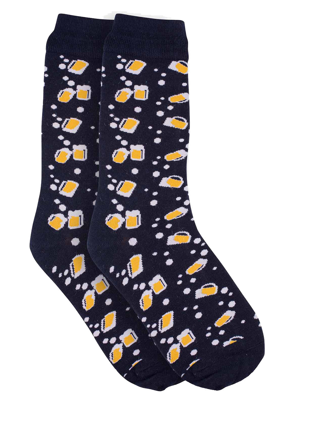 

The Tie Hub Men Navy Blue & White Self-Design Above Ankle-Length Socks
