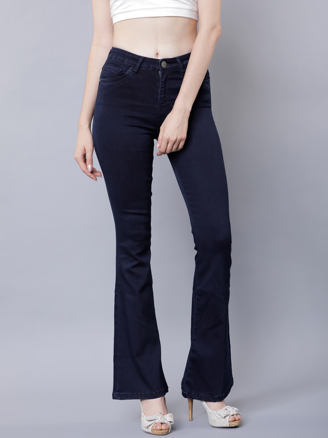 

Tokyo Talkies Women Navy Blue Bootcut Mid-Rise Clean Look Jeans