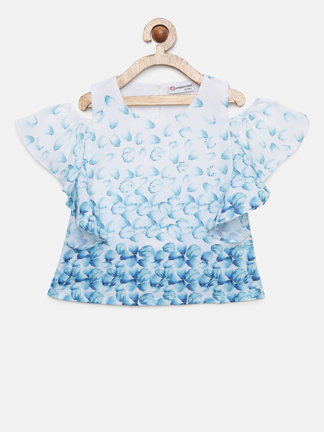 

Peppermint Girls Blue Printed A-Line Top