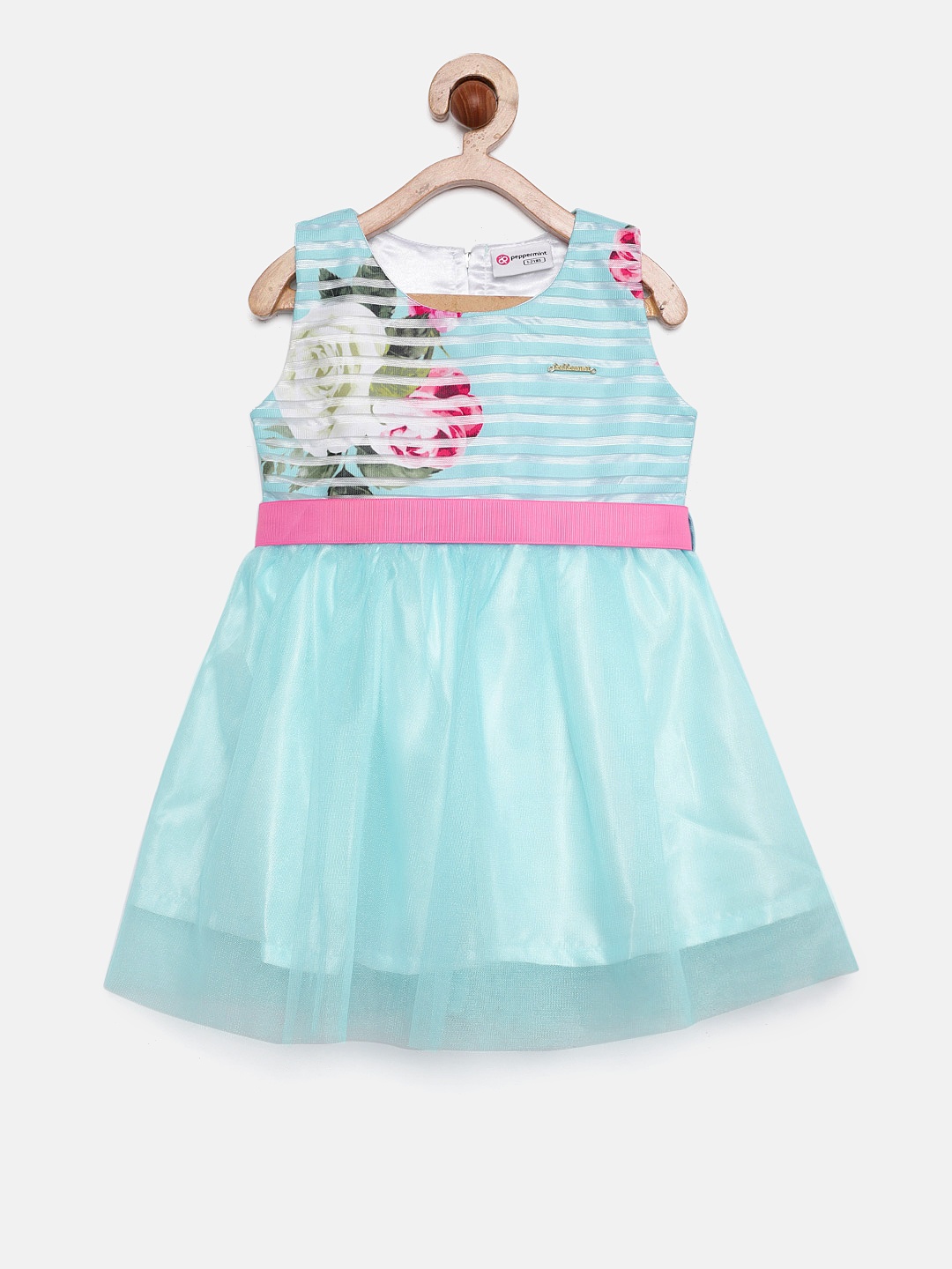 

Peppermint Girls Blue SEASON SMOOTHIE Printed Fit and Flare Dress