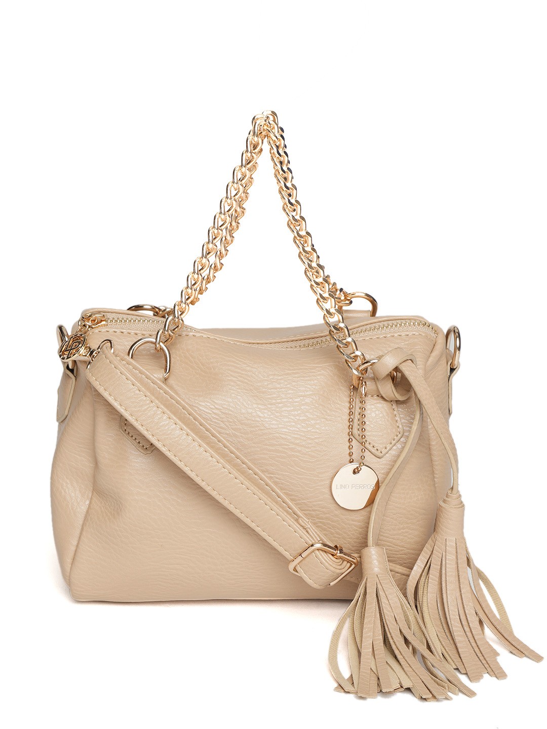 

Lino Perros Beige Solid Handheld Bag