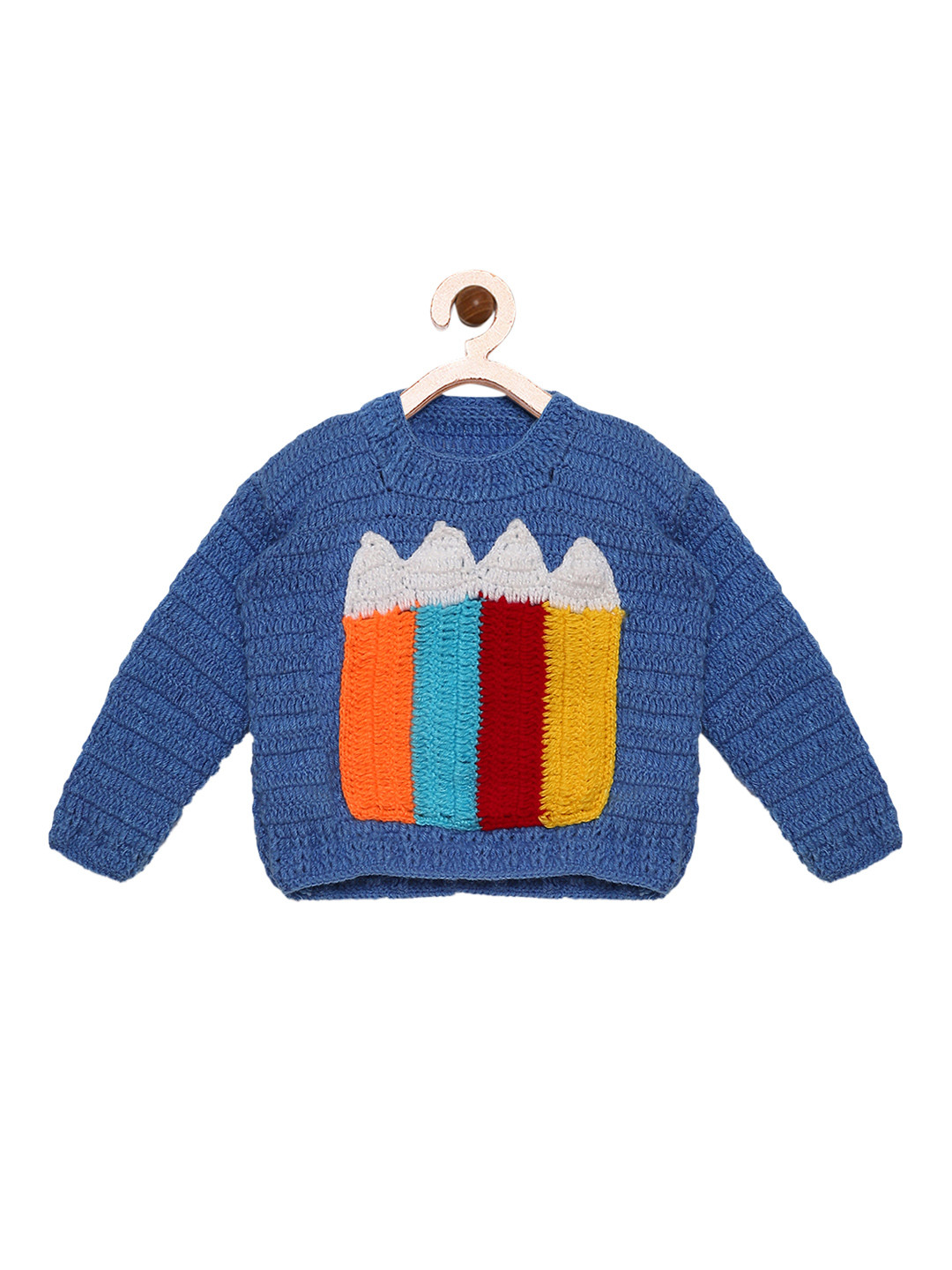 

CHUTPUT Unisex Blue Self Design Pullover