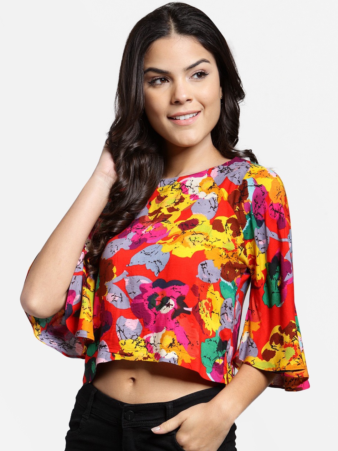 

Cation Women Red Printed Top