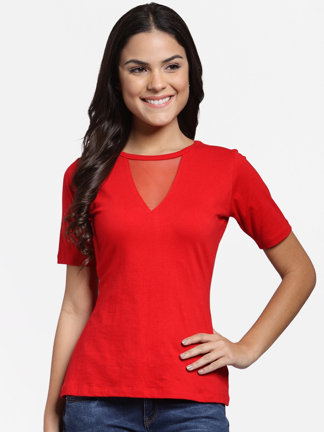 

Cation Women Red Solid Top