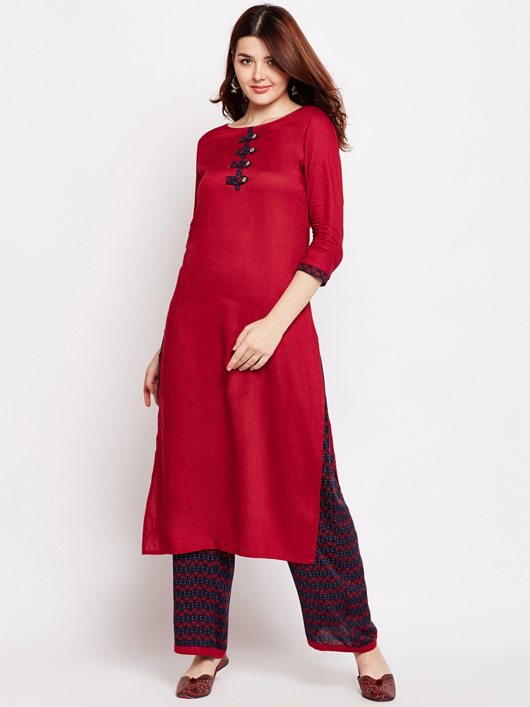 

Azira Women Red Regular Kurta with Palazzos