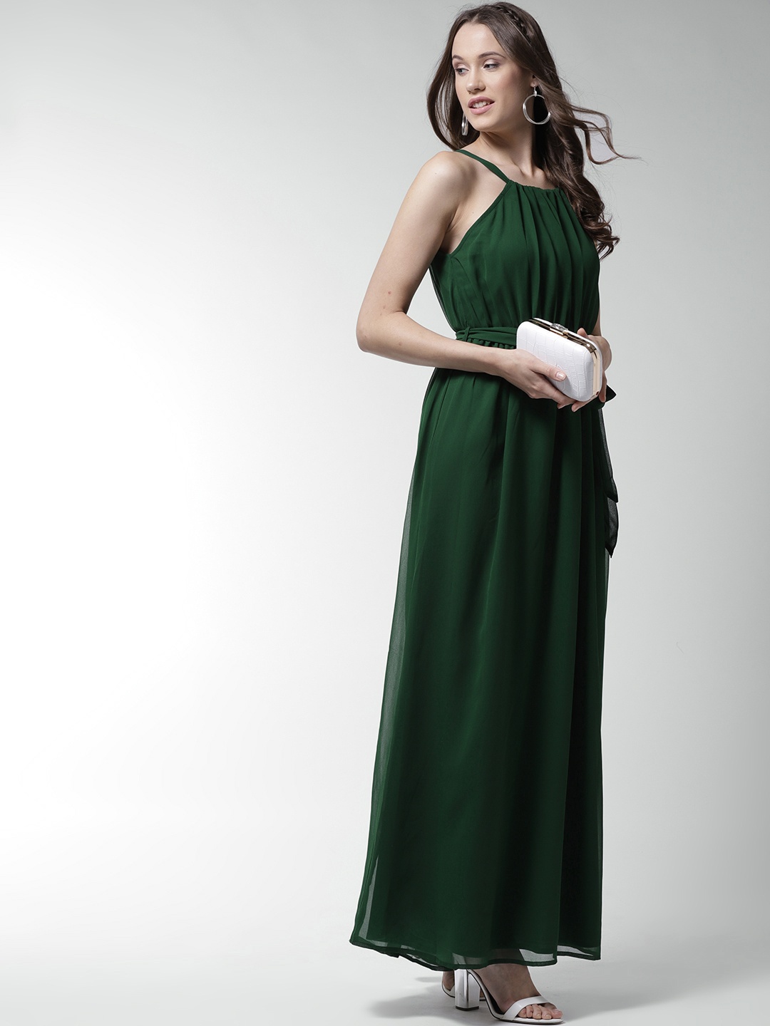 

La Zoire Women Green Solid Maxi Dress