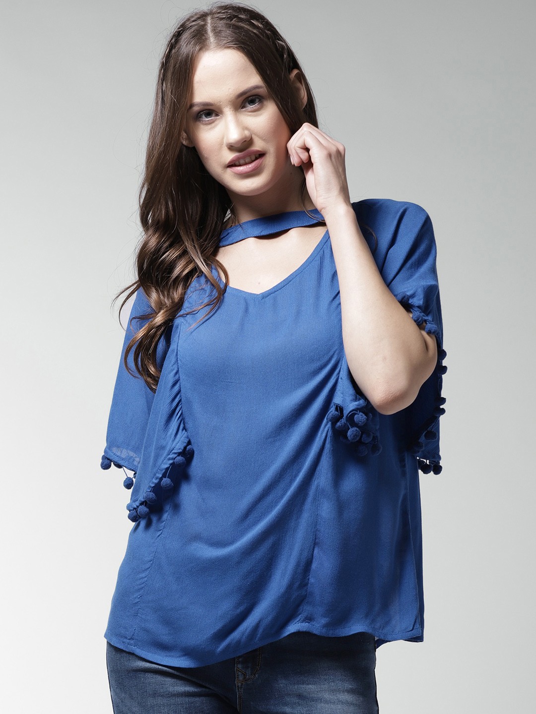 

La Zoire Women Blue Solid Top