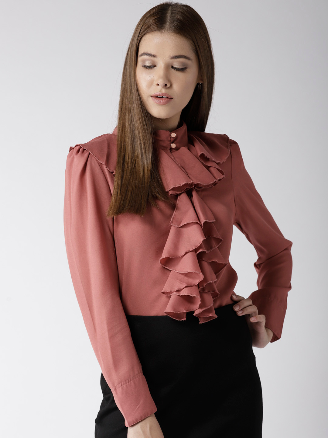 

La Zoire Rose Shirt Style Top