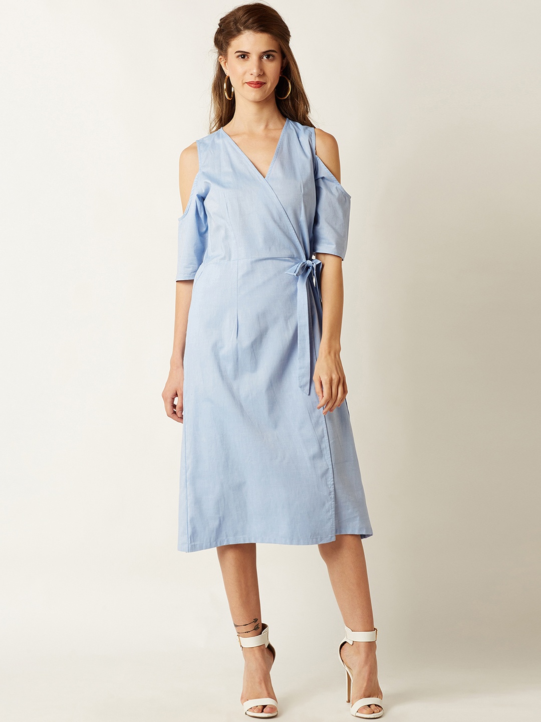 

Miss Chase Women Blue Solid A-Line Dress