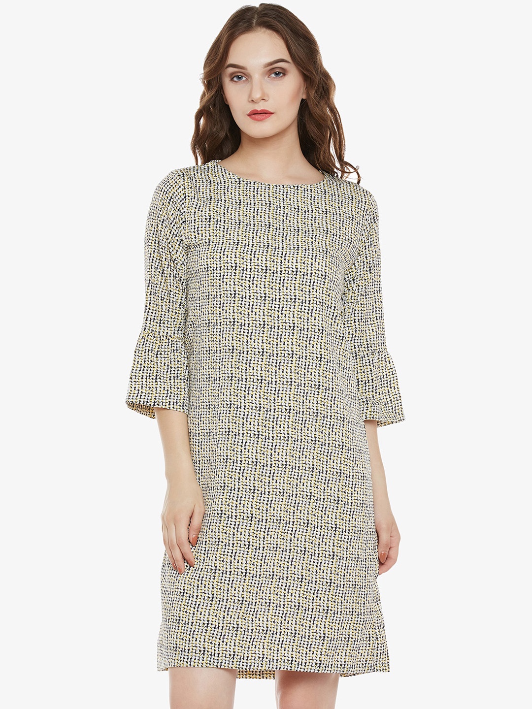 

Miss Chase Women White Printed A-Line Dress