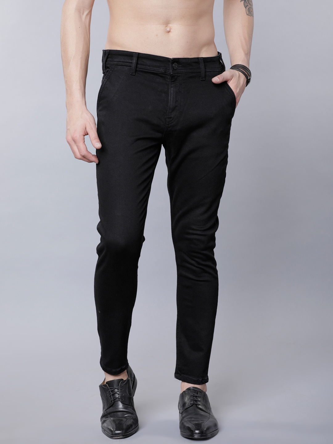 

LOCOMOTIVE Men Black Slim Fit Mid-Rise Clean Look Stretchable Jeans