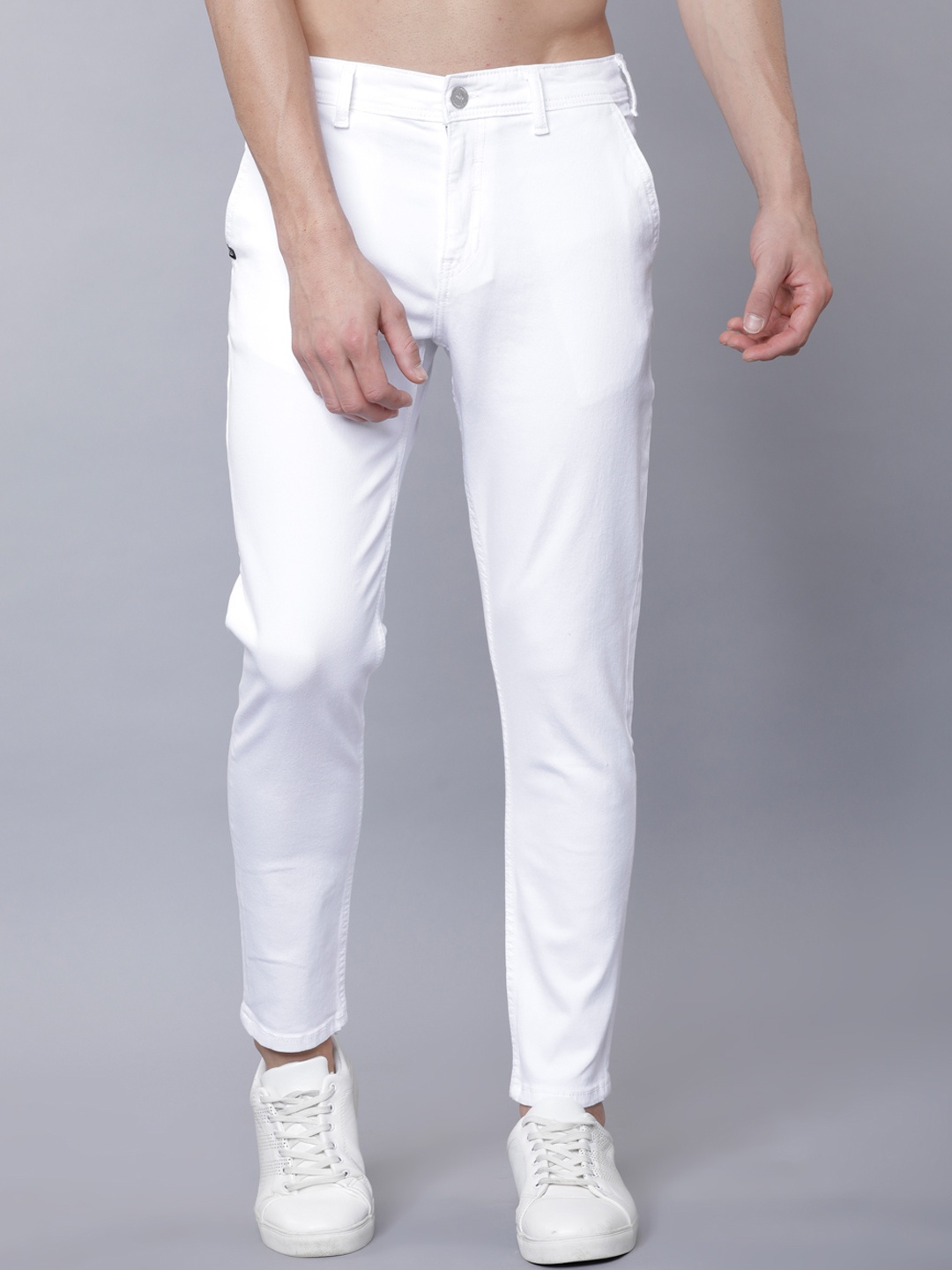 

LOCOMOTIVE Men White Slim Fit Mid-Rise Clean Look Stretchable Jeans