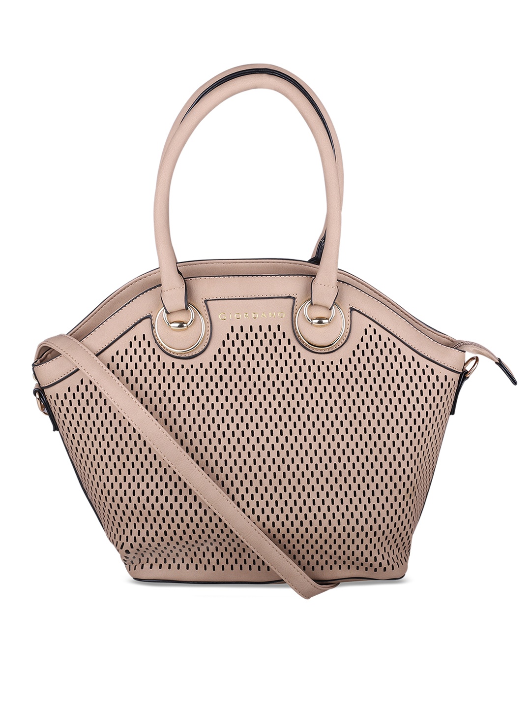 

GIORDANO Peach-Coloured Textured Handheld Bag
