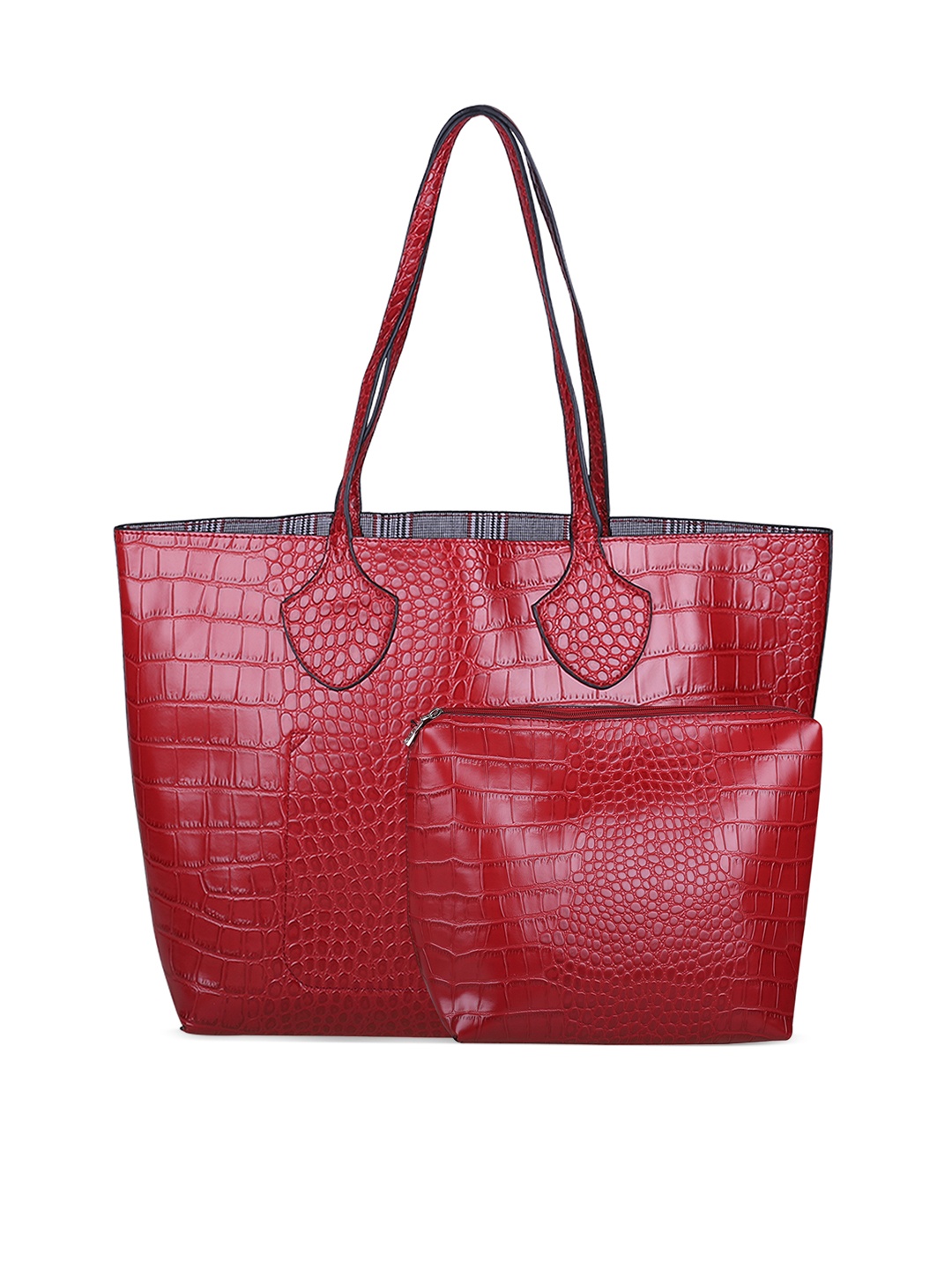 

GIORDANO Red Textured Tote Bag