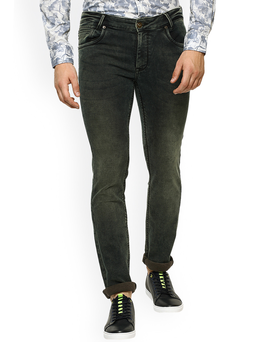 

Mufti Men Green Slim Fit Mid-Rise Clean Look Stretchable Jeans