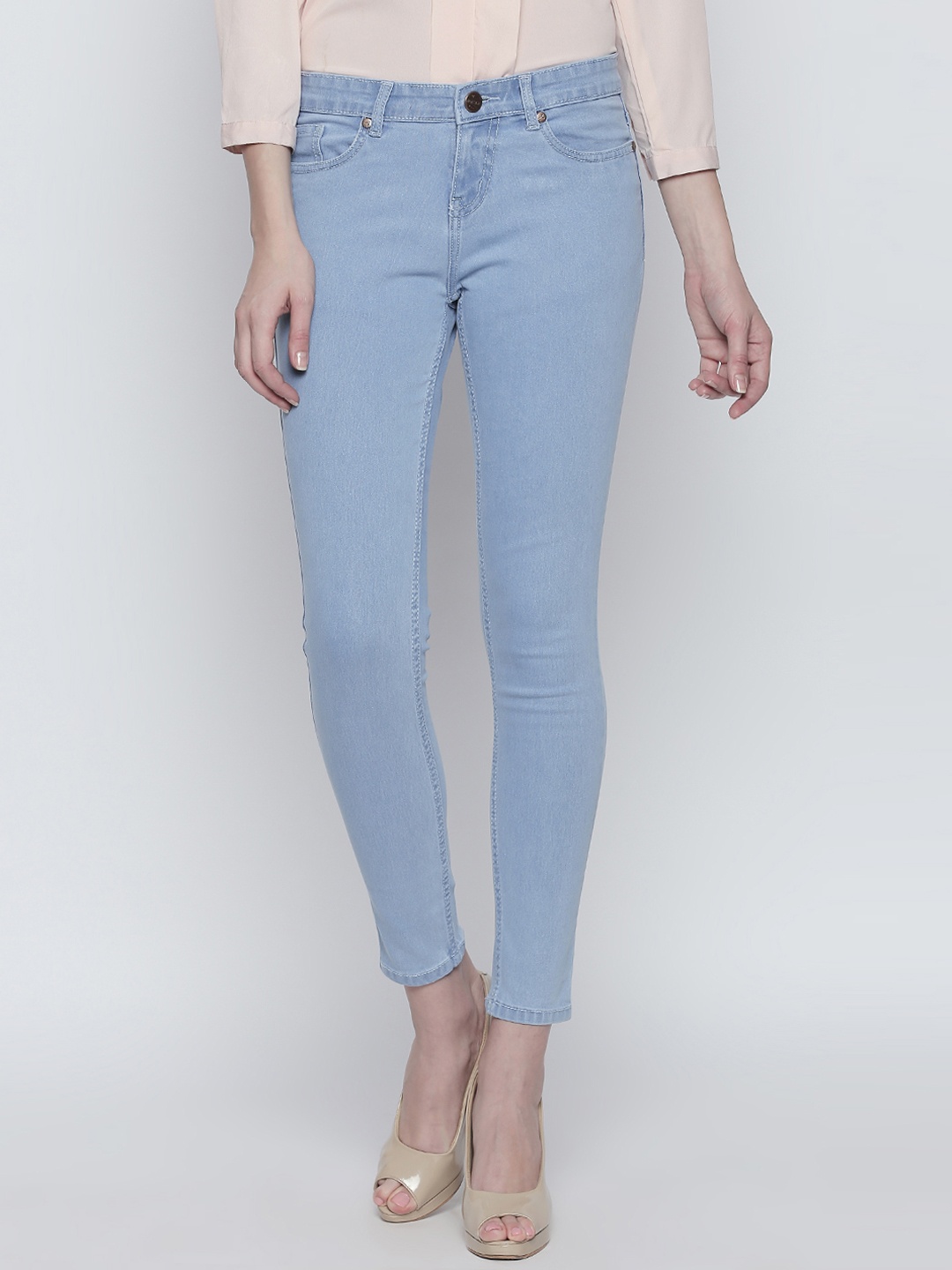 

High Star Women Blue Slim Fit Mid-Rise Clean Look Stretchable Cropped Jeans