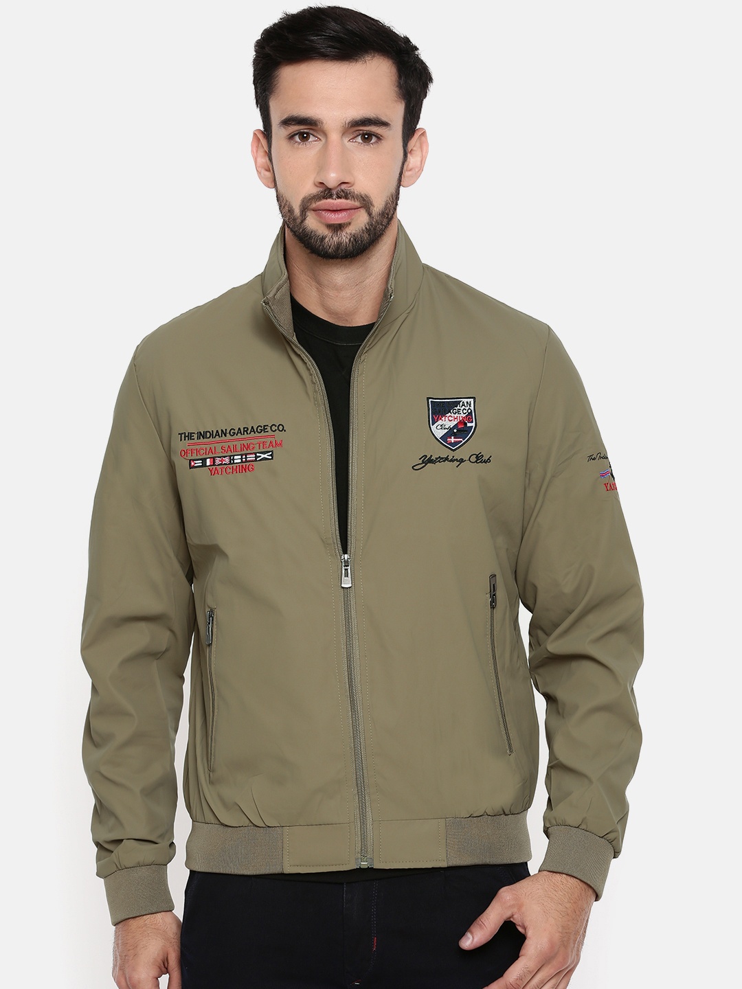 

The Indian Garage Co Men Khaki Solid Bomber
