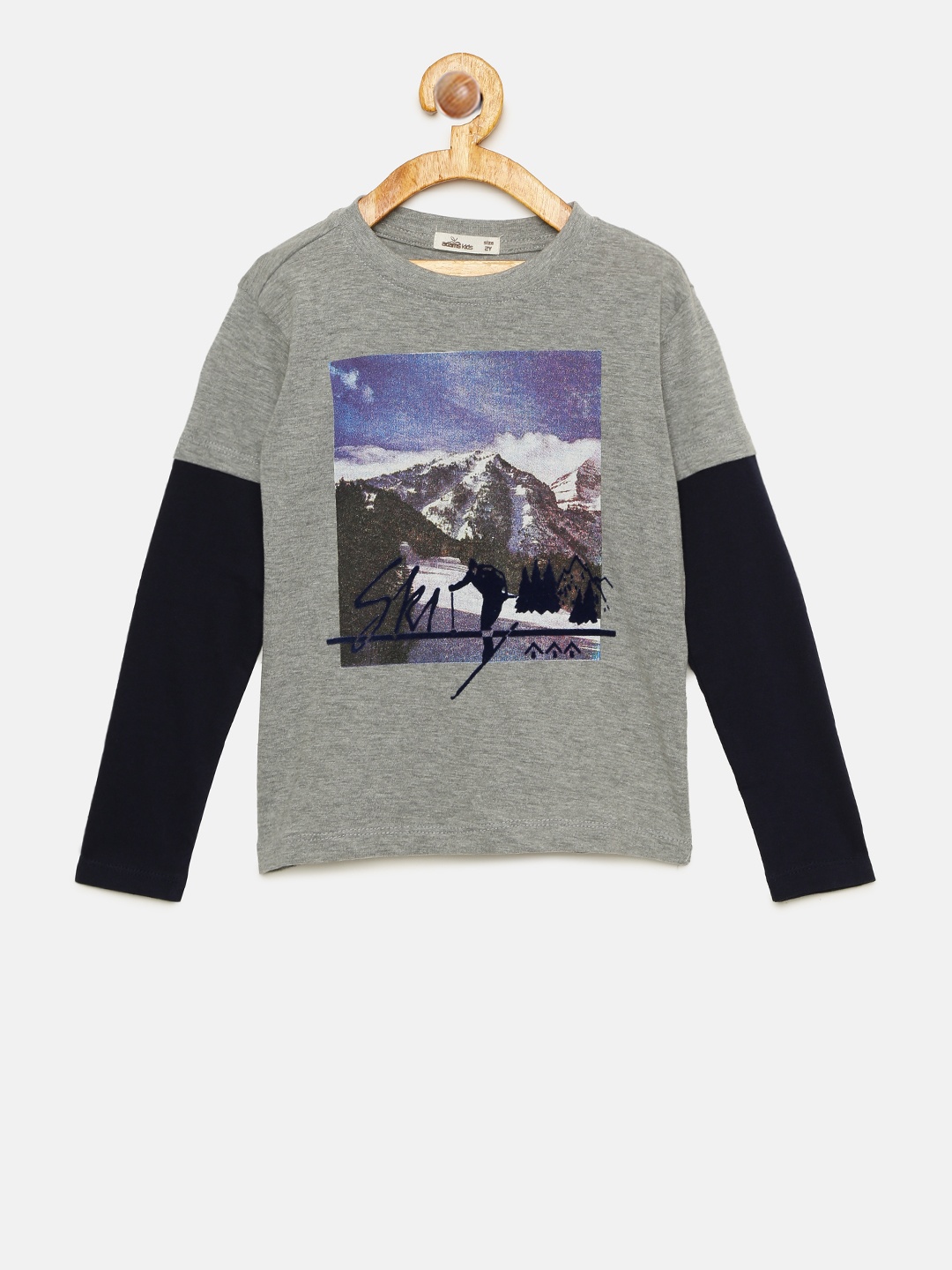 

Adams kids Boys Grey Printed Round Neck T-shirt